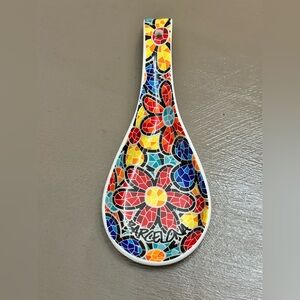 Colorful Barcelona Mosaic Spoon Rest – Floral Gaudí-Style Design